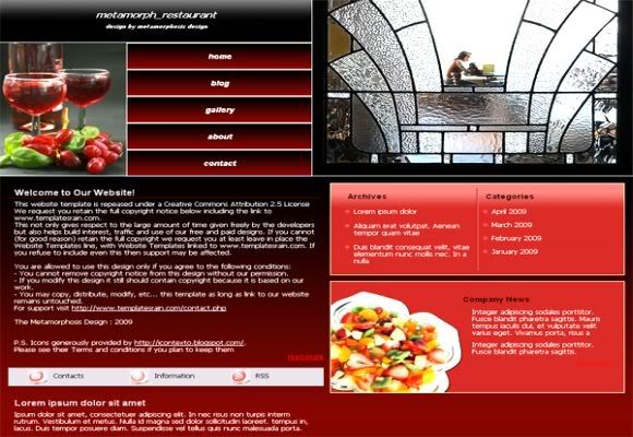 CSS Hotel Restaurant Web2.0 Template