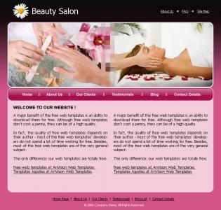 Free CSS pink Beauty Salon Shop Web2.0 Template