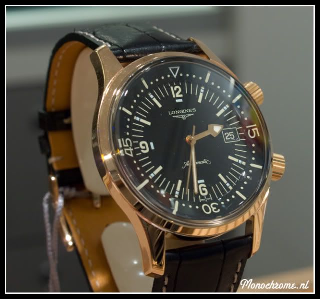 Longines Legend Diver with date in rose gold