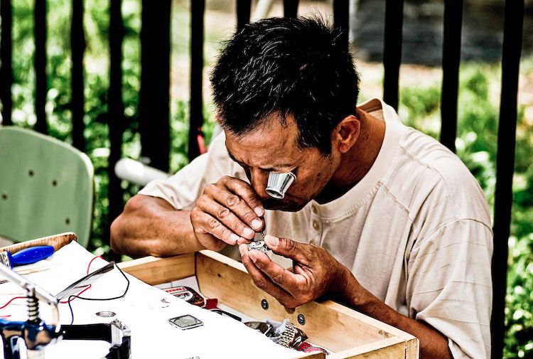 Watchmaker in the streets