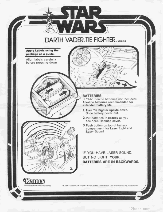 STAR WARS vehicle and playset instructions