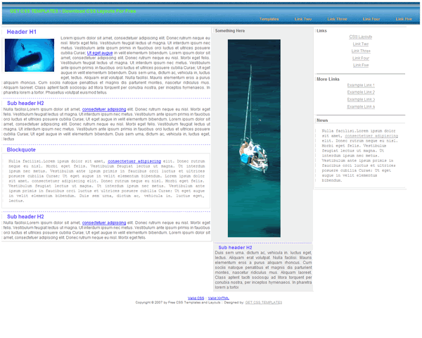 CSS Ocean Sea Website Blog Template