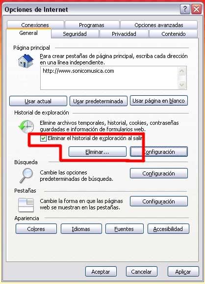 Borrar Cache del Navegador Borrar Cache del Navegador