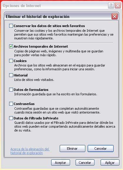 Borrar Cache del Navegador Borrar Cache del Navegador