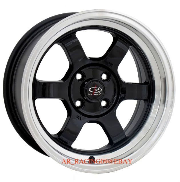 15 Rota Grid V 15x8 Black Civic Integra Del Sol CRX