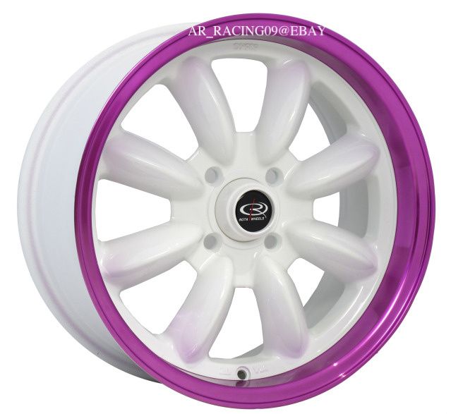 15 ROTA RIMS RB PURPLE CRX FIT INTEGRA GSR CIVIC SI EX  