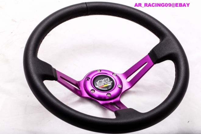 Drift Racing Rally Deep Dish Steering Wheel Purple Mugen 240sx 350Z EVO STI TC